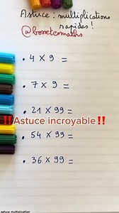 Sais-tu multiplier par 9 et par 99 rapidement❓ Cette astuce est incroyable‼️ Donne-moi en commentaire le résultat de 36×99 et abonne-toi pour d’autres astuces ✅ #multiplication #tabledemultiplication #maths #mathematiques #astuce | Bosse Tes Maths