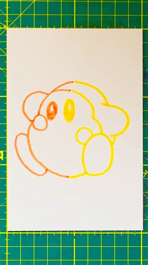 [Kirby of the Stars] How to draw Waddle Dee with both hands! #Kirby #howtodraw #waddledee