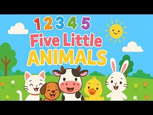 Count Numbers With Five Little Animals | Animal Sounds / Sing Along @ DODO