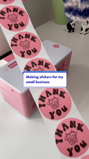 Honestly the easiest and quickest way to make your own stickers for your small business 😍 thank you @MUNBYN #makingstickers #thermalprinter #smallbusinesspackagingtips
