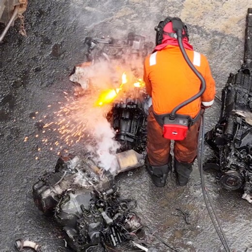 Torch Cutting CATs (Catalytic Converters) from Engines 🔥 Inside a Scrap Yard
