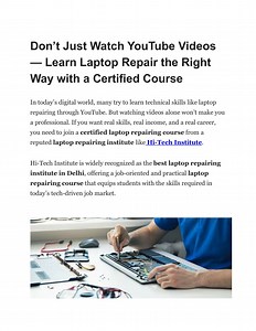 Don’t Just Watch YouTube Videos  Learn Laptop Repair the Right Way with a Certified Course - SlideServe