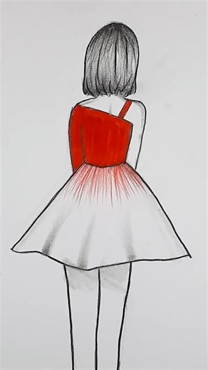 Pencil drawing for beginner || Girl sketch - shortsvideo