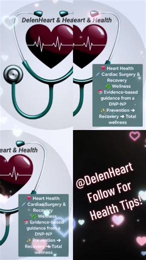 ❣️ Heart Health | 💉 Cardiac Surgery & Recovery | 🌿 Wellness 📚 Evidence-based guidance from a DNP-NP ✨ Prevention ➜ Recovery ➜ Total wellness #DelenHeartandhealth ##HeartHealth #GutHealth #heartsurgery
