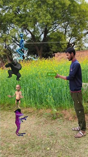 Upin ipin head to dancing frog., joker,gorilla& red dame tu cosita - magic vfx