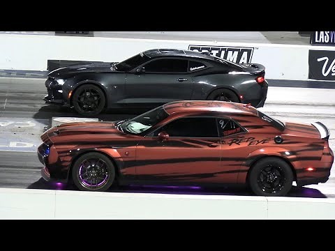 Camaro vs Hellcat and Scat Pack - drag racing