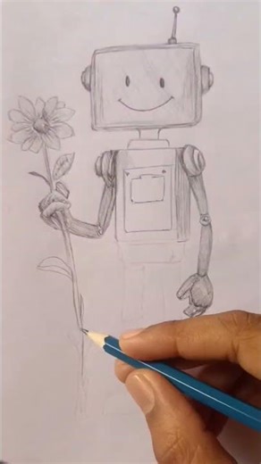 Sketching a Friendly Android | The Gentle Robot: A Pencil Sketch