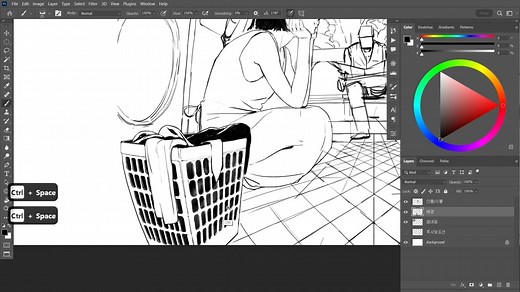 21-2. Line Art Illustration 2 Drawing Process Drawing Detailed Lines