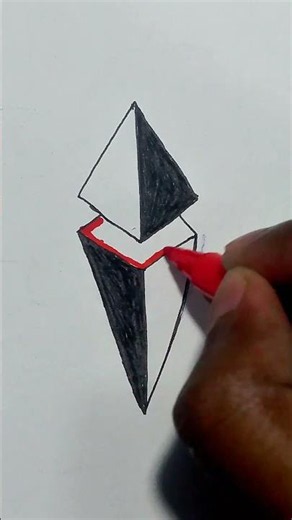 Amazing 3D Geometric Drawing ✨ Easy Pencil Art Illusion #shorts#drawing