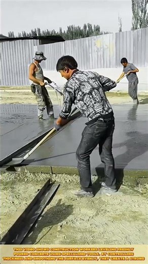 Screeding Fresh Concrete Surface for Perfect Leveling #workprocess