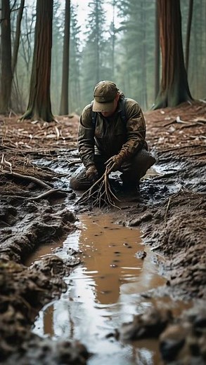 How to Find Water in the Wild | Real Survival Skill with Bare Hands #wildlife #survival #water