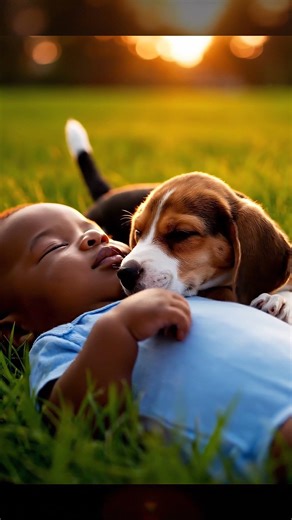 my baby sleeping with dog #pets #fun #shortvideo #dog