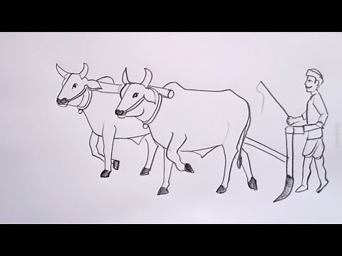 how to draw Indian farmer drawing easy step by step‪@DrawingTalent‬