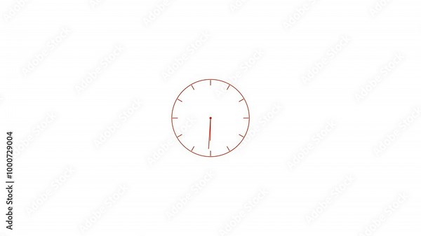 Abstract new analog clock icon animation.analog Watch Icon concept animation, 24 hours arrow fast rotated..