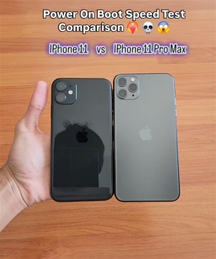 🔥 iPhone 11 vs iPhone 11 Pro Max ⚡ Power On Boot Speed Test | SHOCKING Winner! 😱🚀 #Shorts #trending
