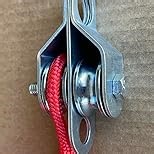 Double Cable Pulley Block, with Ball Bearings for 0.23 Inch/6mm Wire Rope, Good for Pulley Lifing System, 1Pack