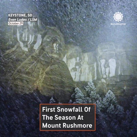13K views · 404 reactions | Snow covered the presidents at Mount Rushmore in South Dakota this week ❄️ | AccuWeather | Facebook