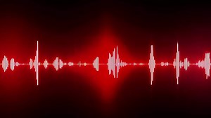 Red Audio Spectrum Visualizer Displaying Sound Waves and Music Signals in Real Time