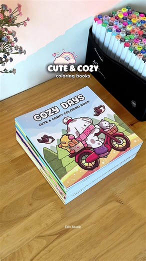 Cute & Cozy Coloring Book: 12 New Designs Available