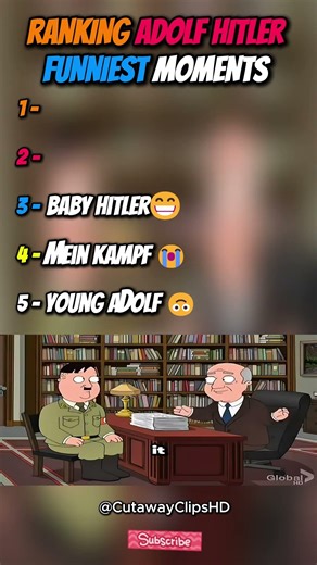 Ranking Hitl*r Funniest Moments 😂 #familyguy #shorts #animation #cart"oon #viral #funny #trending