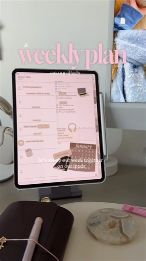 Allie Marie Digital on Instagram: "How to set up your week on your iPad ✨ iPad Pro M5 2026 Digital Planner, handwriting font, digital stickers - AllieMarieDigital on Etsy 🫶🏼 App is @goodnotes.app #ipad #digitalplanner #weeklyplanner #ipadplanner #productivity"