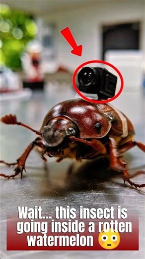 Tiny Camera Inside a Rotten Watermelon 😳 | Insect POV Reveals Hidden World #Shorts
