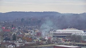 WATCH | Timelapse video from our Johnstown Weather Eye shows the smoke billowing from this morning's 2-alarm fire in the Moxham section of the city. READ MORE ---> https://wjactv.com/news/local/911-psp-investigating-cause-2-alarm-morning-fire-vacant-moxham-home-johnstown-cambria-county-pennsylvania-blaze | WJAC-TV News