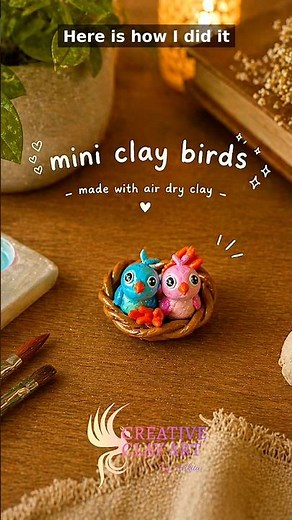 Cutest Mini Clay Birds In A Nest From Scratch 🐦 🪺 💕 | Easy DIY Air Dry Clay Idea