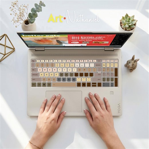 Lenovo Keyboard Skin, Coffee Gradient Vinyl Decal, Italian AZERTY Layout, Custom Keycaps, for Ideapad Legion Yoga Thinkbook Thinkpad - Etsy