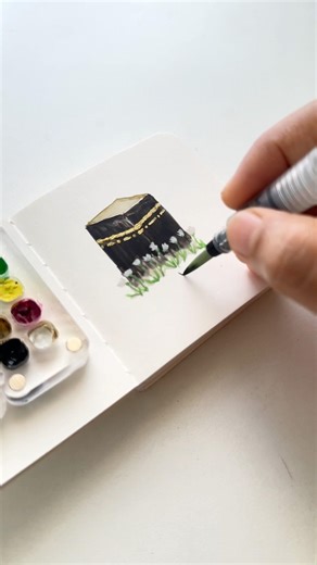 easy kaaba painting for beginners #art #shorts