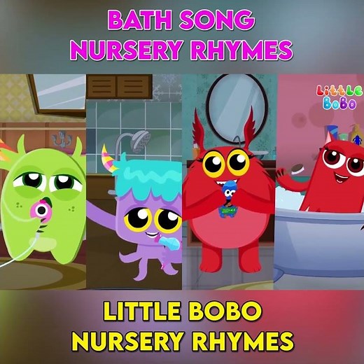 Bath Song _ Little BoBo Nursery Rhymes - FlickBox Kids _ Monster Cartoon #shorts