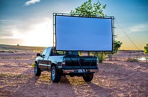 hitch theater lets you set up a projecter for a new drive-in movie experience