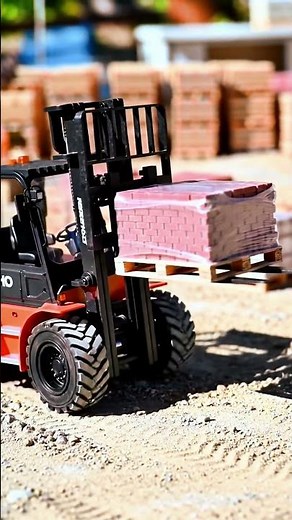 Tiny Construction Crew at Work! 🏗️ RC Forklift & Truck Haul Bricks