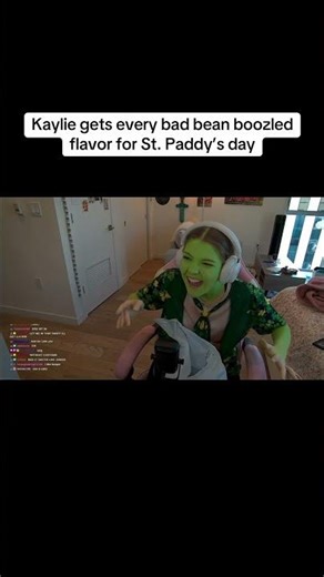 The Fortnite music in the background makes it all better🩷 #stpaddysday #beanboozled #reacts
