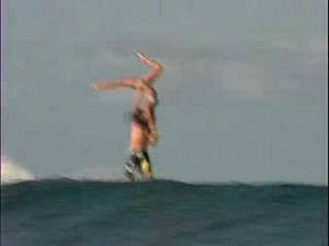 Bobby and Tiare Friedman Tandem surfing in the Maldives