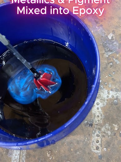 Mixing metallics and pigments into epoxy for a deep pour! #epoxy #epoxypour #maker #blueandblack