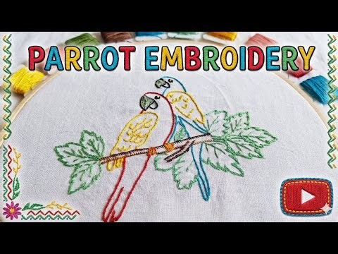 Beautiful And Colourful Parrot Embroidery Ideas| Embroidery Ideas|