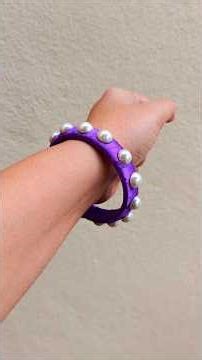 DIY Ribbon Pearl Bangle With Beads | Handmade Bangle