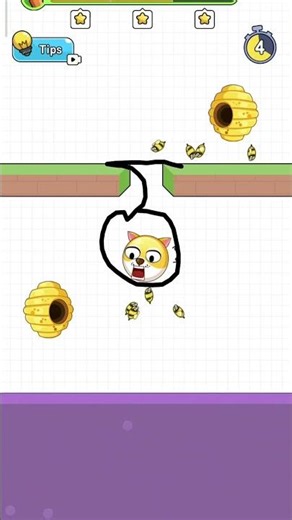 This level is impossible 😱Can you save him? 🐶🐝Watch till the end 🔥Subscribe 🚀#shorts #savetheDog