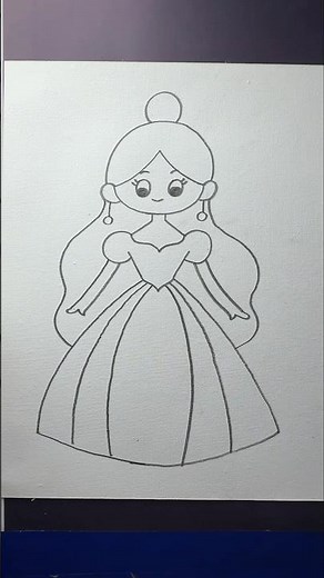 How to draw princess with long hair