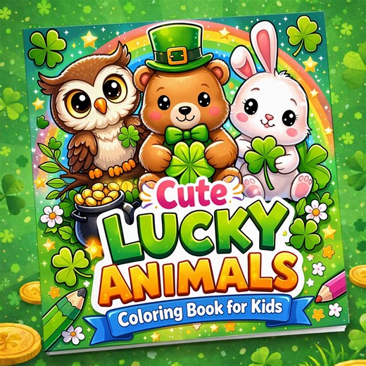 St Patrick's Day Animals Coloring Pages Printable – Kids Shamrock Coloring Book - Etsy Canada