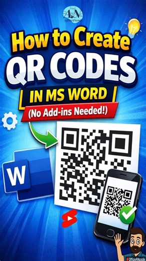How to Create QR Codes in MS Word (No Add-ins Needed!) #OfficeANcode