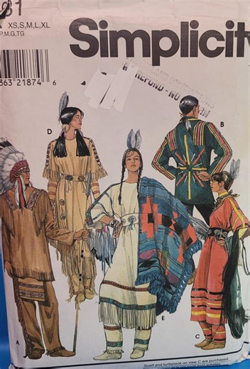 Simplicity 8281 Costume Sewing Pattern Native Inspired Dress Tunic XS-XL UNCUT - Etsy