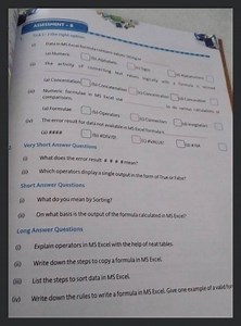 ASSESSMENT - B rick (\sim) the right option. (i) Data in MS Exc... | Filo
