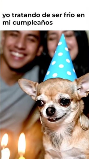 He's trying to smile 😭🐶🎂