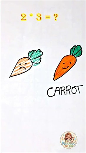 How to Draw a Cute Carrot 🥕 Easy Step-by-Step Coloring for Kids | Joyful Doodles ✨ #Shorts