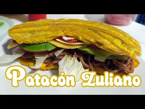 PATACON ZULIANO - PATACON CON CARNE MECHADA VENEZOLANO- sandwich de platano verde