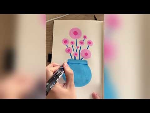 Relaxing Posca Drawing Process 🌸