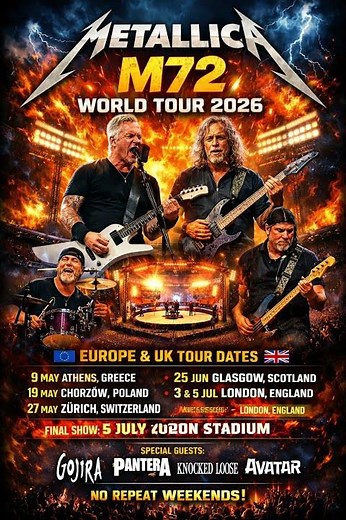 Metallica European & UK Tour dates 2026