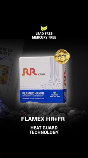 Meet RR Kabel’s Flamex HR FR wires with Heat Guard Technology that laughs at fire, shrugs off rodents, and masters every season Flamex HR FR endure scorching 85 °C to freezing –15 °C, resist fire and heat spikes, repel rodents and termites, and is lead and mercury free. Why compromise when you can have Heat & Flame resistant pure performance Wires! [Flamex HR FR, Heat Resistant, Flame Resistant, Eco Safe, Anti Rodent, RR Kabel, Future Ready] | RR Kabel